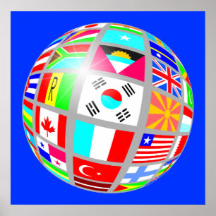 Blåblå poster i flagga