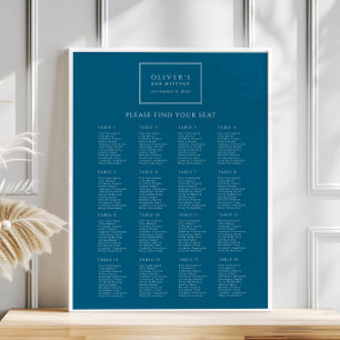 Blåblå Pub Mitzvah-sätesdiagram Poster