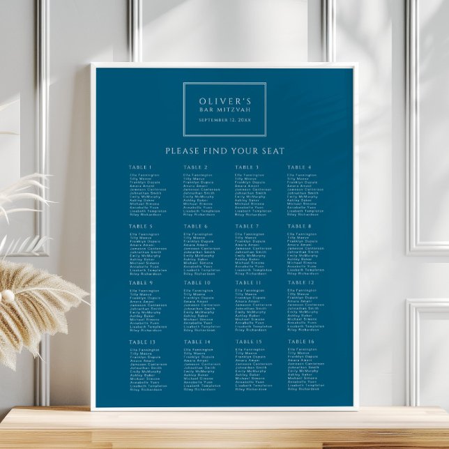 Blåblå Pub Mitzvah-sätesdiagram Poster (Skapare uppladdad)