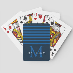 Blåblå Rand-monogram Masculine Casinokort