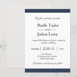 Blåblå rand vit grått-inbjudan inbjudningar