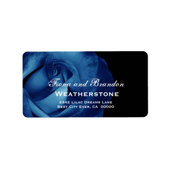Blåblå Ro Bröllop A003 Adressetikett (Framsidan)