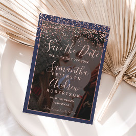 Blåblå ro-marinblått spara datumfoto bröllop datumet