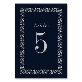 Blåblå Silver-Glitter-Botaniska Ram Bordsnummer