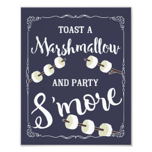 Blåblå Smore party och bröllop Fototryck