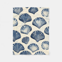 Blåblå Snäckor mönster Fleecefilt
