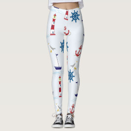 Blåblå sommardesign leggings