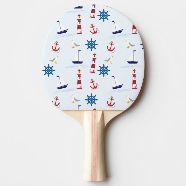 Blåblå sommardesign pingisracket (Framsidan)