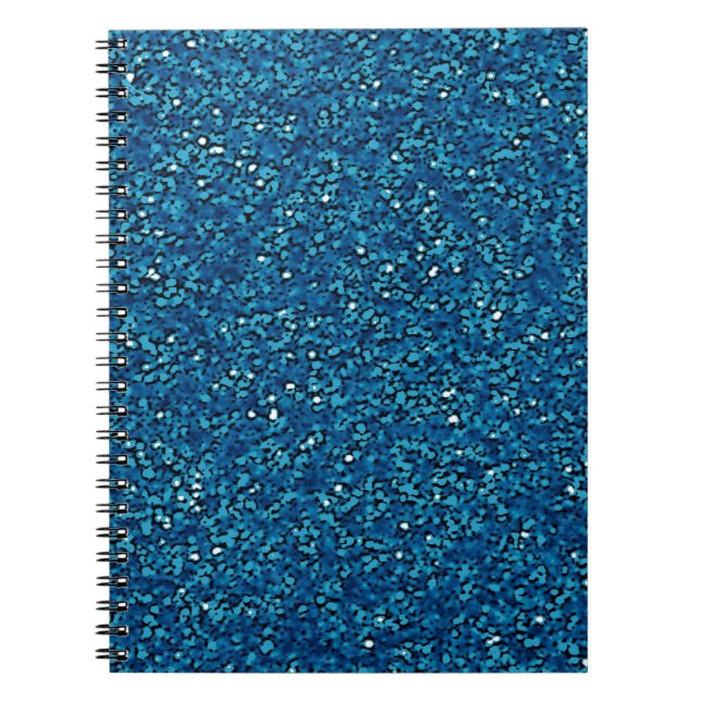 Blåblå sparksam glitter anteckningsbok (Framsidan)