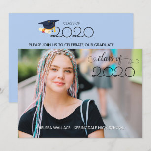 Blåblå Studenten i Parad Himmel Inbjudningar