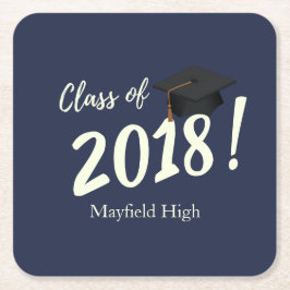 Blåblå Studentfest i marinflottan Underlägg Papper Kvadrat