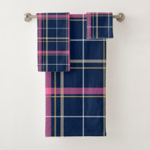 Blåblå Tartan Play med Rosa White Beige
