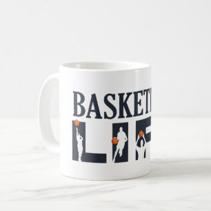 Blåblå text för basketspelare kaffemugg