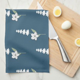 Blåblå Tropiska Blommigten Botaniska Vår Sommaren Kökshandduk