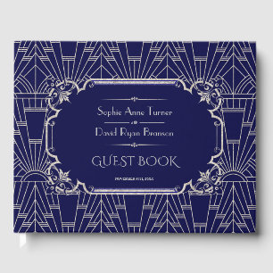 Blåblå Underbara Gatsby Silver, 20:e Bröllop Gästböcker