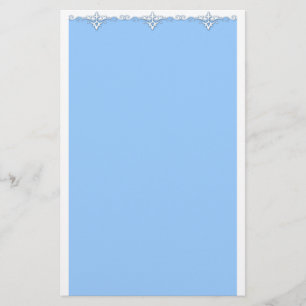 Blåblå vintage gräns brevpapper