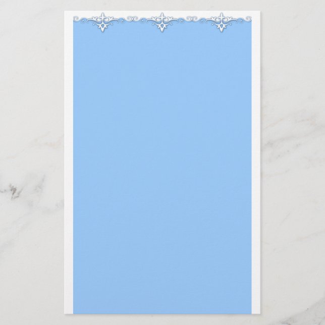 Blåblå vintage gräns brevpapper (Framsida)