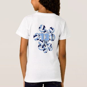 Blåblå volleybollar idrottsman namn t shirt