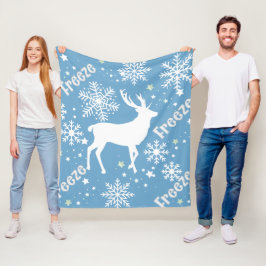 Blåblå Winter Snöflingor Fleecefilt