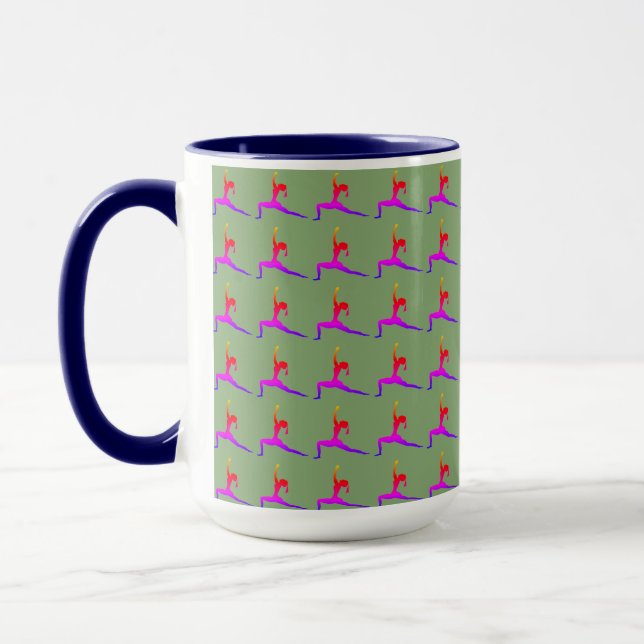 Blåblå Yoga-Roligt-design, kombinationskaffe Mugg/ Mugg (Vänster)