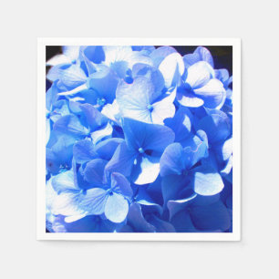 Blåblåa blommigtar (elegant blue hydrangeas) pappersservett
