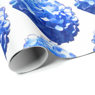 Blåblåa blommigtar (elegant blue hydrangeas) presentpapper