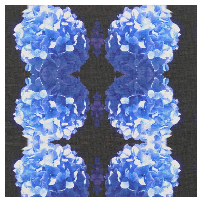 Blåblåa blommigtar (elegant blue hydrangeas) tyg (Närbild)