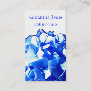 Blåblåa blommigtar (elegant blue hydrangeas) visitkort