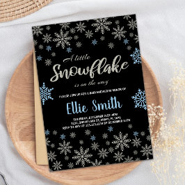 Blåblåa Glitter-inbjudningar för babyskor Inbjudningar