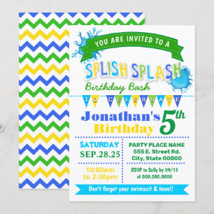 Blåblåa grönten party inbjudningar