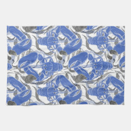 Blåblåblåblåslobster i kusten kökshandduk