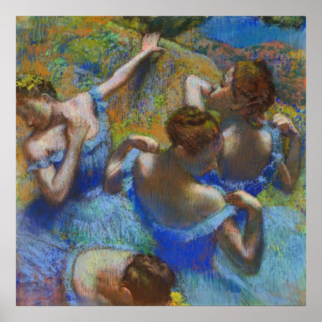 Blåbläck - Edgar Degas - c1890 Poster (Framsidan)