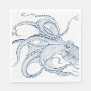 Blåbläckfisk Cephalopod Kraken Bläck Pappersservett