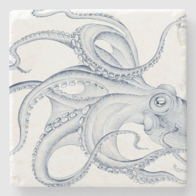 Blåbläckfisk Cephalopod Kraken Bläck Stenunderlägg (Framsidan)