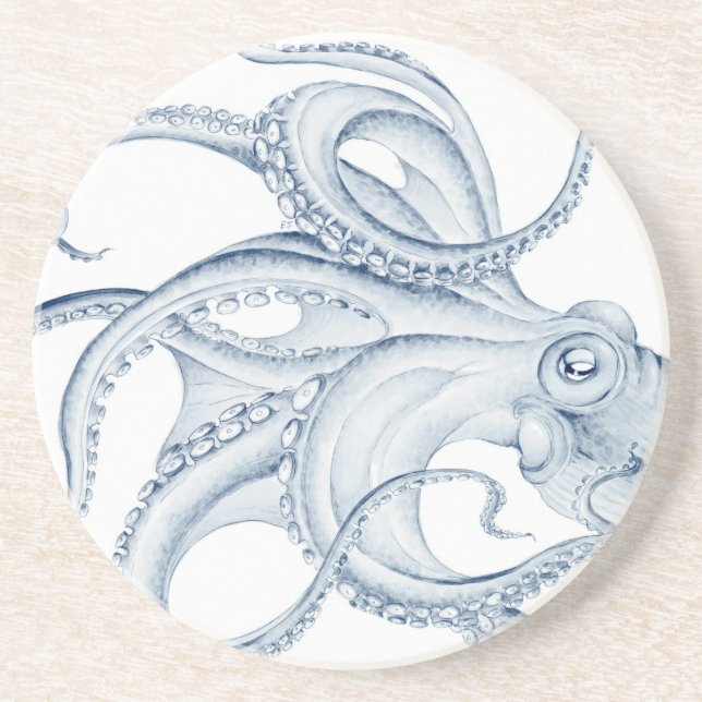 Blåbläckfisk Cephalopod Kraken Bläck Underlägg (Framsidan)