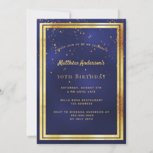 Blåbläckfisk från 30års födelsedag party, guld kon inbjudningar