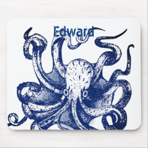 Blåbläckfisk Musmatta