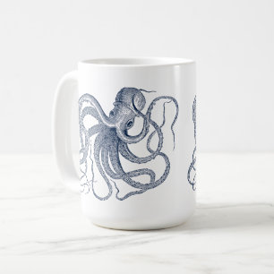 Blåbläckfisk Nautisk illustration Kaffe Mugg