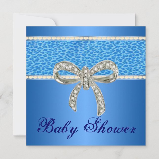Blåbläckpatroner Bow Baby Shower-inbjudan Inbjudningar (Framsida)