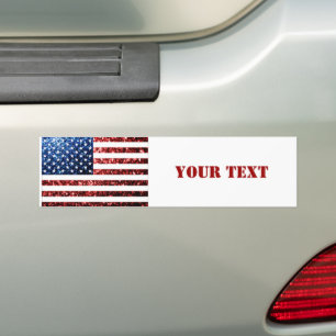 Blåbläckstråle USA flagga glitter Personalize Bildekal