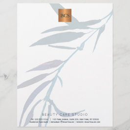 Blåbladsmetallisk koppar i guld monogrammet brevhuvud