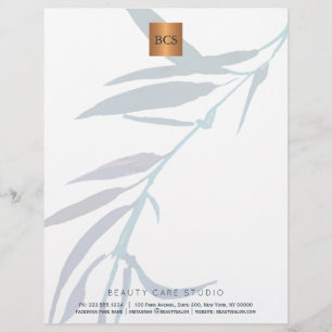 Blåbladsmetallisk koppar i guld monogrammet brevhuvud