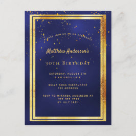 Blåblankt inbjudan till 30års födelsedag party gul