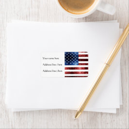 Blåblåskärmsglitter i USA flagga glitter Adressetikett