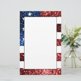Blåblåskärmsglitter i USA flagga glitter Brevpapper