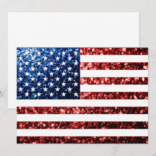 Blåblåskärmsglitter i USA flagga glitter Inbjudningar