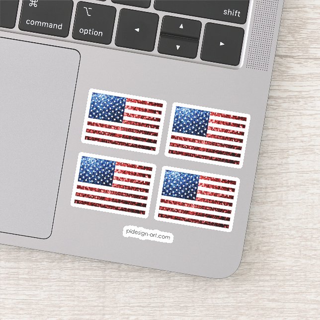 Blåblåskärmsglitter i USA flagga glitter Klistermärken (Detalj)