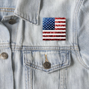 Blåblåskärmsglitter i USA flagga glitter Knapp