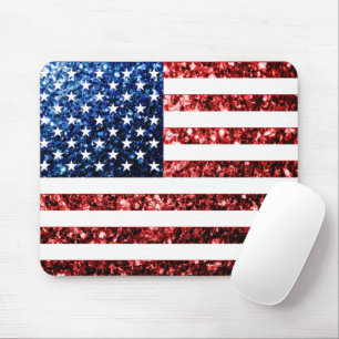 Blåblåskärmsglitter i USA flagga glitter Musmatta