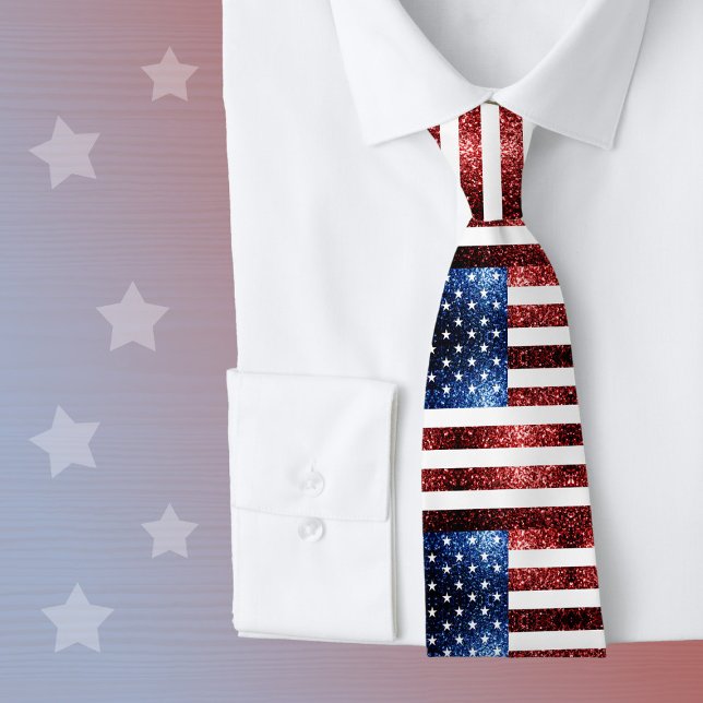 Blåblåskärmsglitter i USA flagga glitter Slips (Skapare uppladdad)